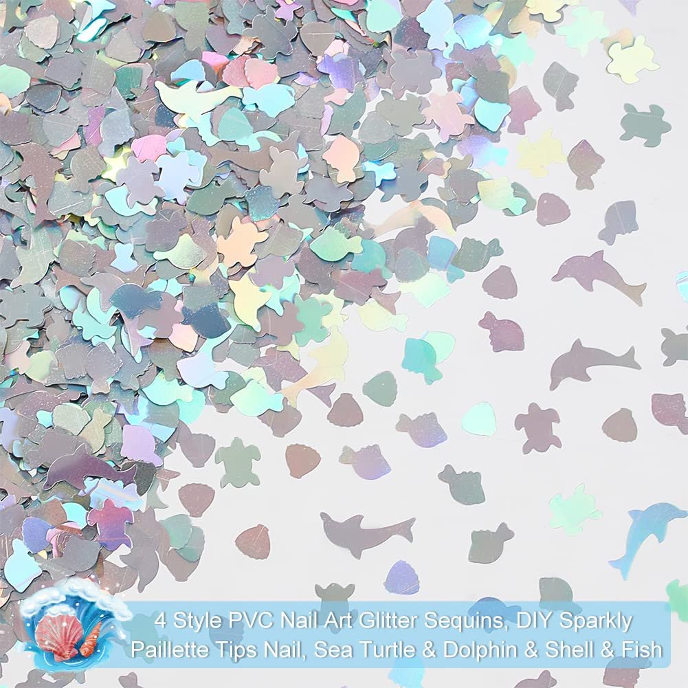 OLYCRAFT 48g Ocean Theme Nail Sequins - Dolphin & Fish Resin Glitter for Nail Art, Epoxy Fillers, Phone Case, DIY Crafting - görsel 7