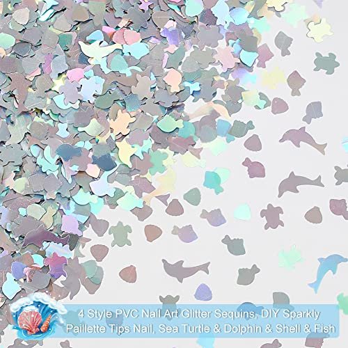 OLYCRAFT 48g Ocean Theme Nail Sequins - Dolphin & Fish Resin Glitter for Nail Art, Epoxy Fillers, Phone Case, DIY Crafting - görsel 8