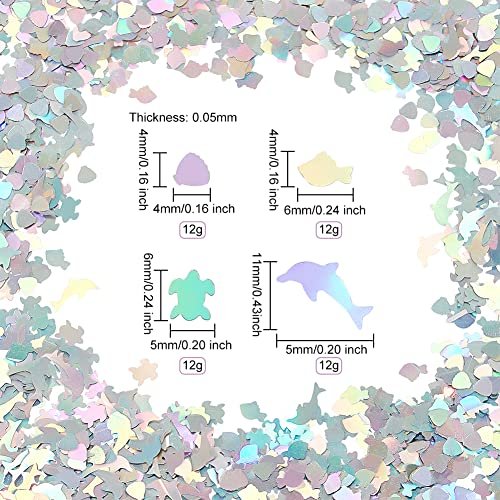 OLYCRAFT 48g Ocean Theme Nail Sequins - Dolphin & Fish Resin Glitter for Nail Art, Epoxy Fillers, Phone Case, DIY Crafting - görsel 4