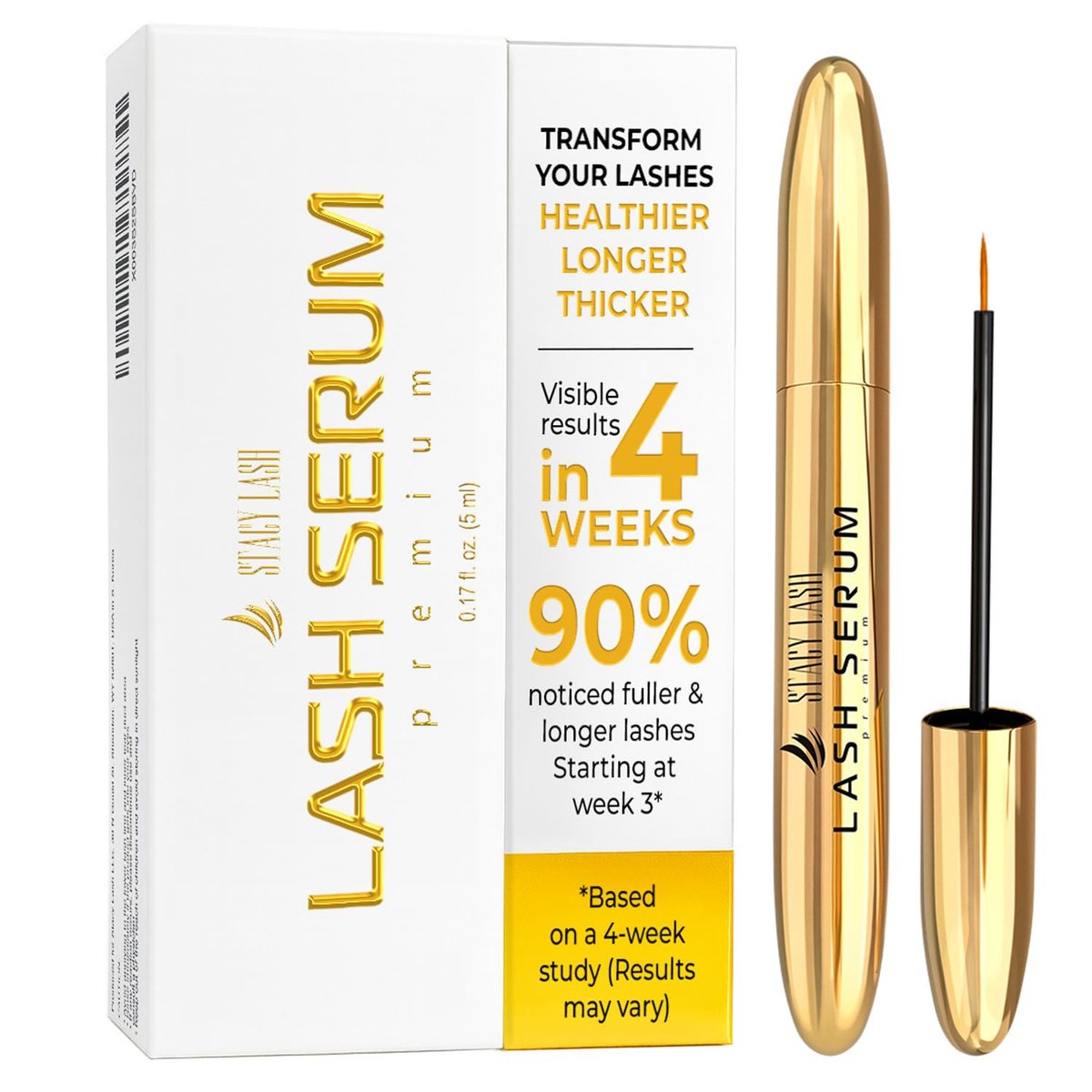 Stacy Lash Growth Serum – Eyebrow & Eyelash Enhancing Serum for Natural Lashes & Brows (0.17 fl oz / 5ml) Avelisse