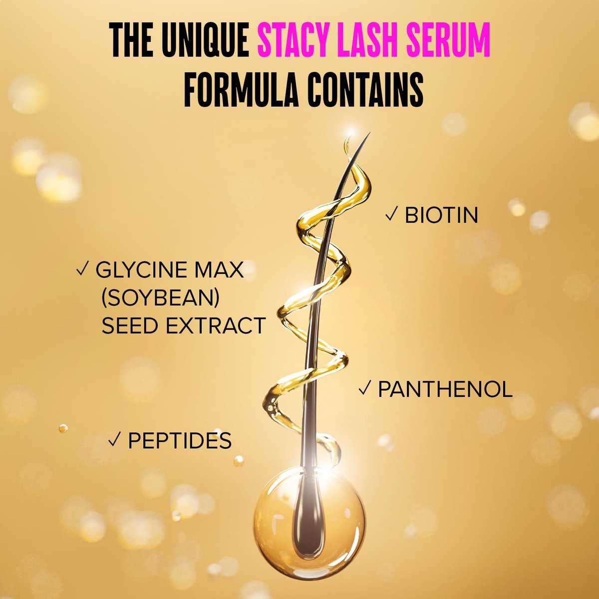 Stacy Lash Growth Serum – Eyebrow & Eyelash Enhancing Serum for Natural Lashes & Brows (0.17 fl oz / 5ml) Avelisse