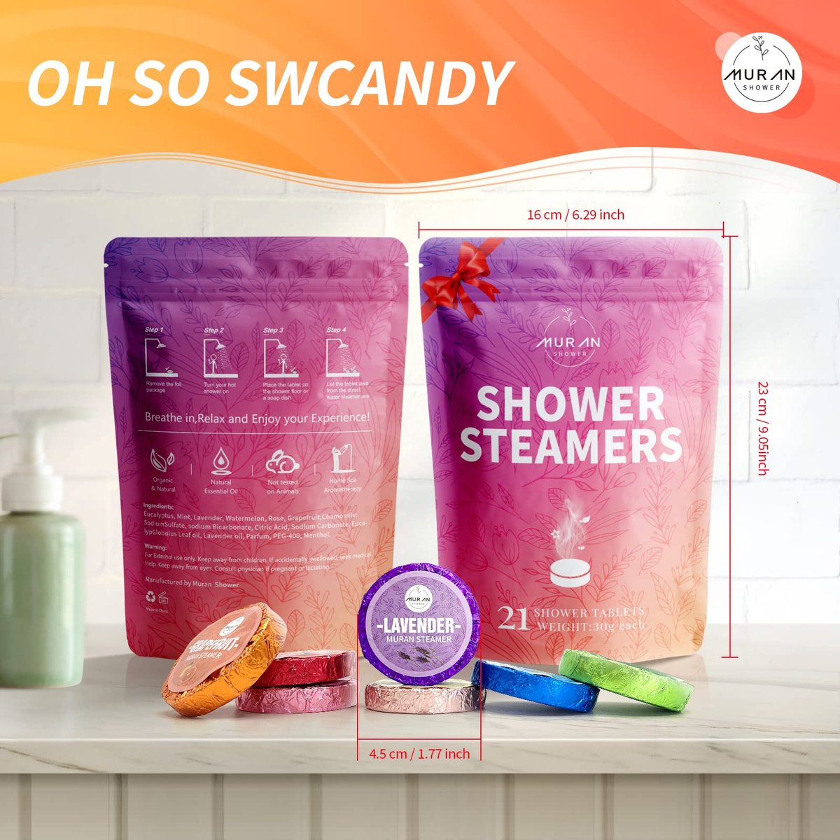 21-Pack Shower Steamers Aromatherapy – Eucalyptus, Rose, Lavender, Mint Essential Oil Shower Bombs – Birthday Gifts for Women, Mom, Him, Her Avelisse
