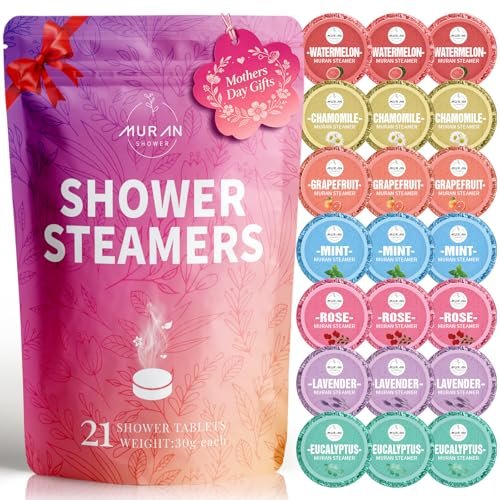 21-Pack Shower Steamers Aromatherapy – Eucalyptus, Rose, Lavender, Mint Essential Oil Shower Bombs – Birthday Gifts for Women, Mom, Him, Her Avelisse