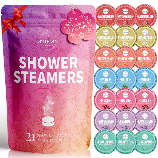 21-Pack Shower Steamers Aromatherapy – Eucalyptus, Rose, Lavender, Mint Essential Oil Shower Bombs – Birthday Gifts for Women, Mom, Him, Her Avelisse