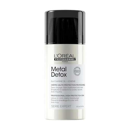 L'Oréal Professionnel Paris Metal Detox Smoothing Cream - Lightweight Leave-In Treatment for All Hair Types, Frizz Control & UV Protection, 3.4 Fl Oz Avelisse