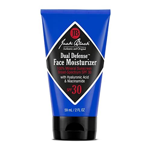 Jack Black Dual Defense Face Moisturizer SPF 30 – 100% Mineral Sunscreen for Men Avelisse