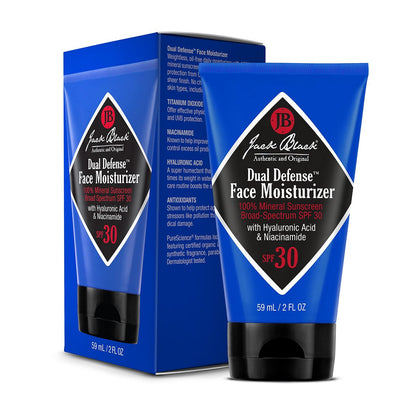 Jack Black Dual Defense Face Moisturizer SPF 30 – 100% Mineral Sunscreen for Men Avelisse