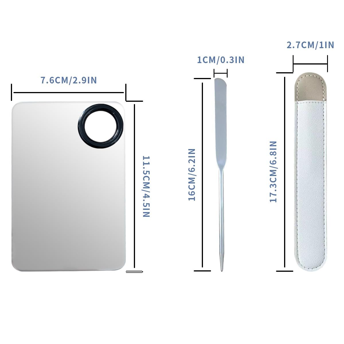 Professional Stainless Steel Makeup Spatula Set with Foundation Palette – Korean Beauty Tool for Flawless Application - görsel 12