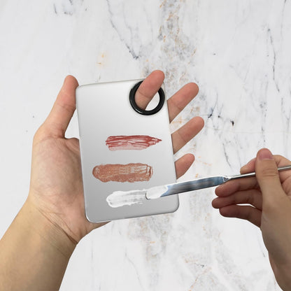 Professional Stainless Steel Makeup Spatula Set with Foundation Palette – Korean Beauty Tool for Flawless Application