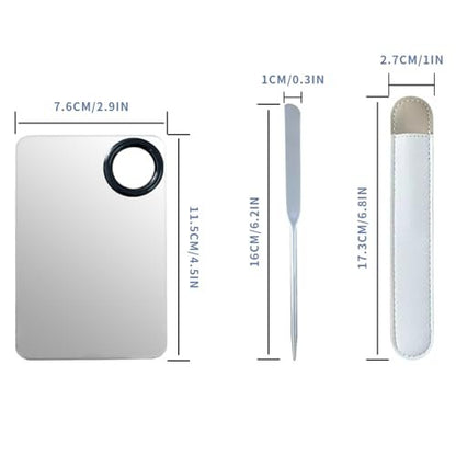 Professional Stainless Steel Makeup Spatula Set with Foundation Palette – Korean Beauty Tool for Flawless Application