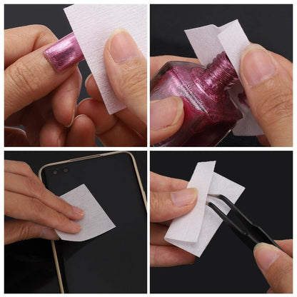 2600 Pcs Lint Free Nail Wipes for Gel Nail Disposable Nail Polish Remover Wipes Cotton Pads White, 8 Pack Avelisse