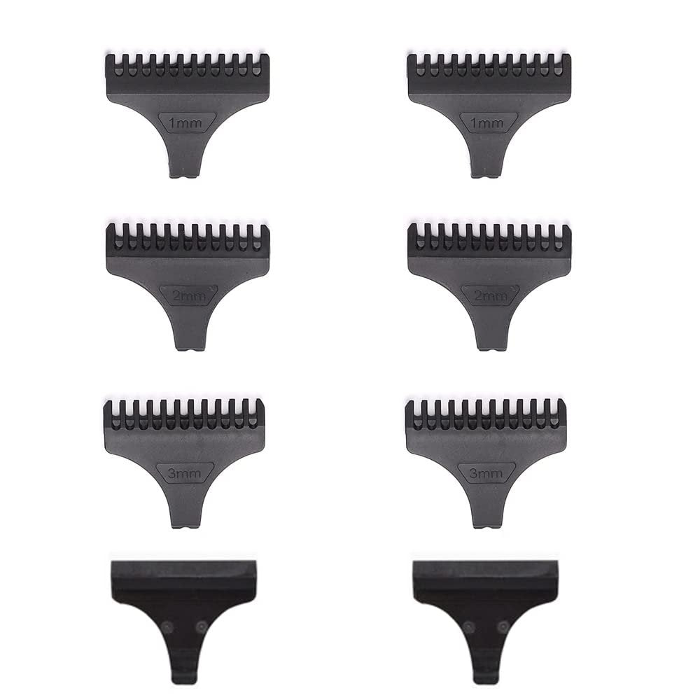 TorSor 8 Pack Hair Clipper Limit Comb Guide Set - 1MM, 2MM, 3MM Guides with Protection Guard Cover for T9 Vintage T-Blade Trimmers - görsel 1