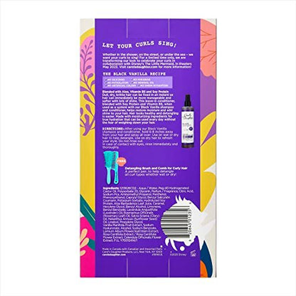 Carol's Daughter x Disney The Little Mermaid Hair Care Gift Set for Curly Hair - Black Vanilla Leave In Conditioner Spray, Kid's Brush and Comb, 8 Fl Oz