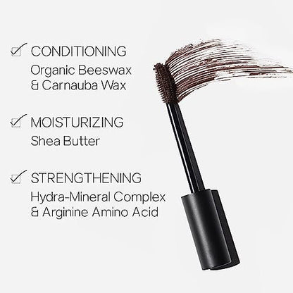 Saie Mascara 101 - Lash Lengthening Mascara for Thick, Bold, Lifted Lashes - Buildable Eye Makeup Formulated to Strengthen and Condition with Rich Nutrients - Brown (0.31 oz) Avelisse