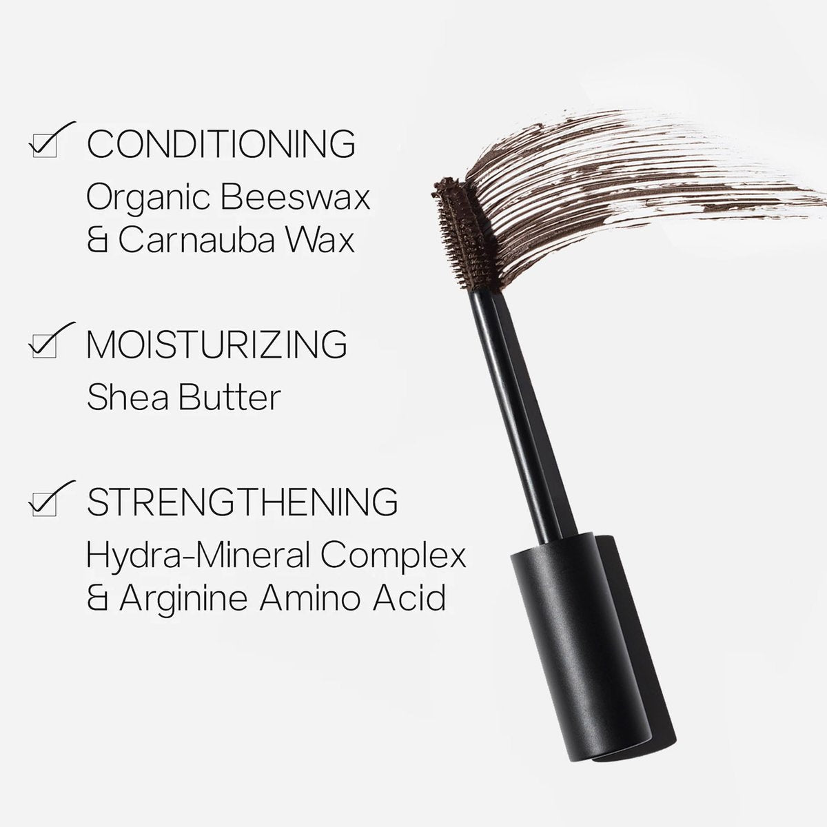 Saie Mascara 101 - Lash Lengthening Mascara for Thick, Bold, Lifted Lashes - Buildable Eye Makeup Formulated to Strengthen and Condition with Rich Nutrients - Brown (0.31 oz) Avelisse