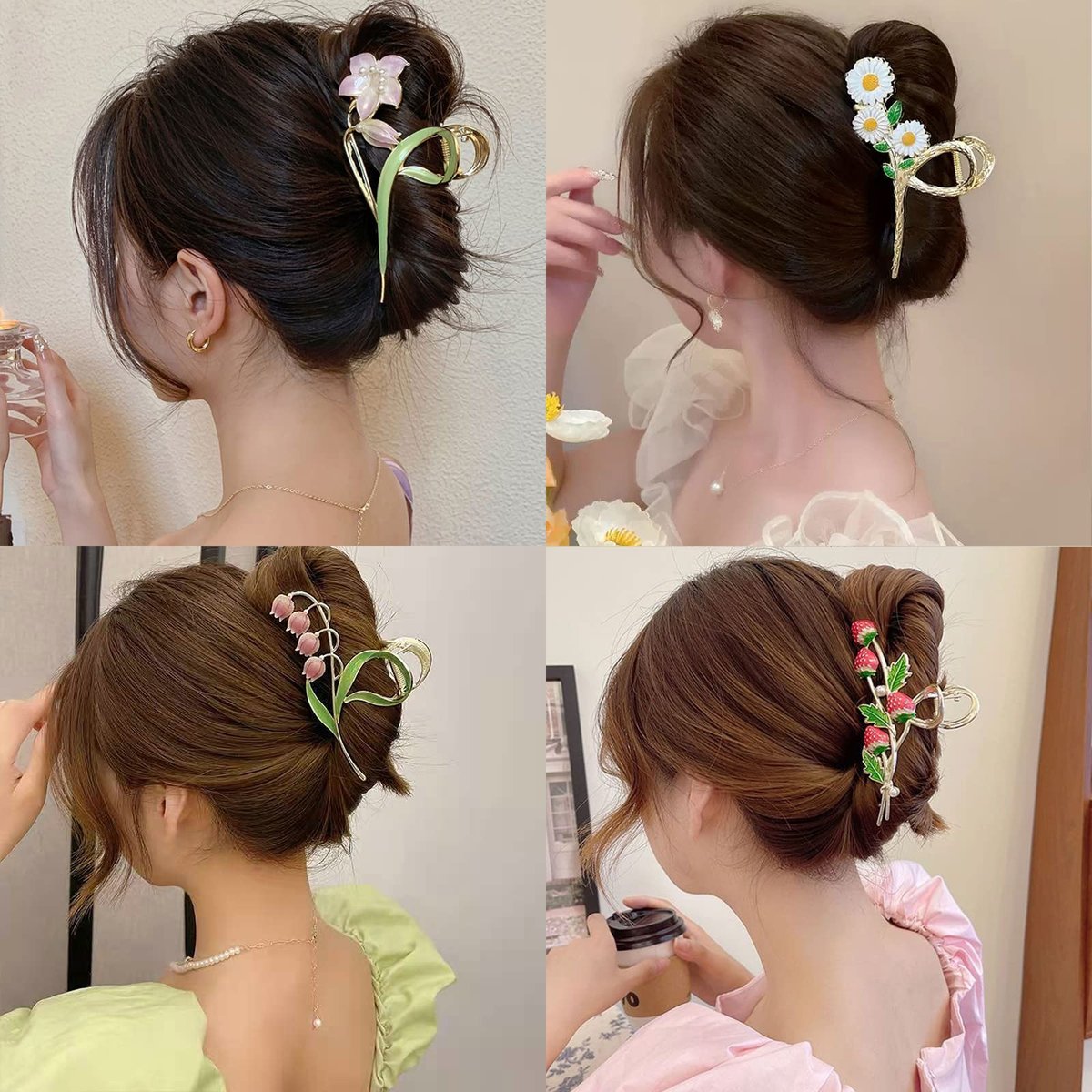 6 Pcs Large Strong Metal Butterfly & Flower Hair Claw Clips for Women – Heavy Duty Hair Clips for Thick Hair - görsel 9