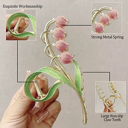 6 Pcs Large Strong Metal Butterfly & Flower Hair Claw Clips for Women – Heavy Duty Hair Clips for Thick Hair