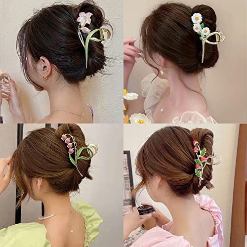 6 Pcs Large Strong Metal Butterfly & Flower Hair Claw Clips for Women – Heavy Duty Hair Clips for Thick Hair - görsel 10