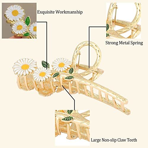 6 Pcs Large Strong Metal Butterfly & Flower Hair Claw Clips for Women – Heavy Duty Hair Clips for Thick Hair - görsel 6