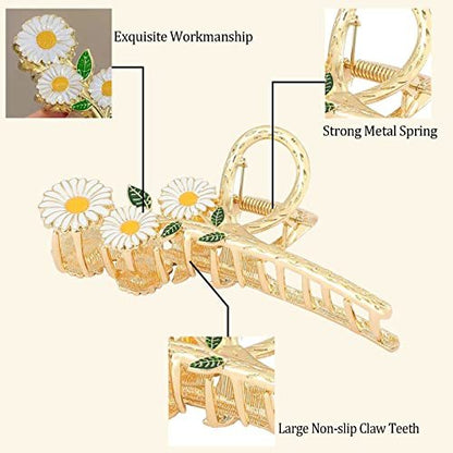 6 Pcs Large Strong Metal Butterfly & Flower Hair Claw Clips for Women – Heavy Duty Hair Clips for Thick Hair