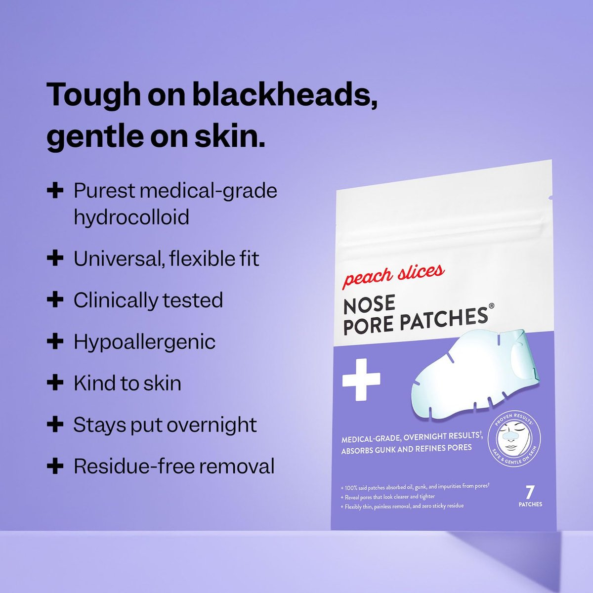 Peach Slices Nose Pore Patches – Overnight Blackhead Remover, Hydrocolloid Pore Strips, Vegan & Cruelty-Free Korean Skin Care (7 ct) - görsel 3