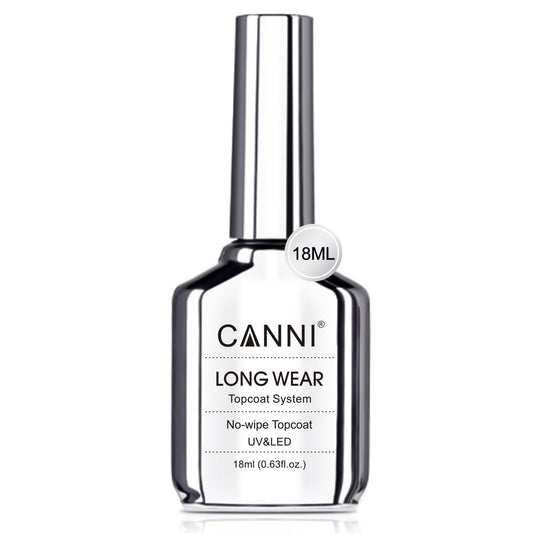 CANNI 18ml No Wipe Gel Top Coat – Scratch Resistant, High Gloss, Long Lasting Clear Top Coat for LED Lamps