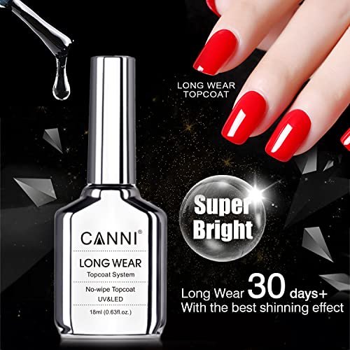 CANNI 18ml No Wipe Gel Top Coat – Scratch Resistant, High Gloss, Long Lasting Clear Top Coat for LED Lamps - görsel 10