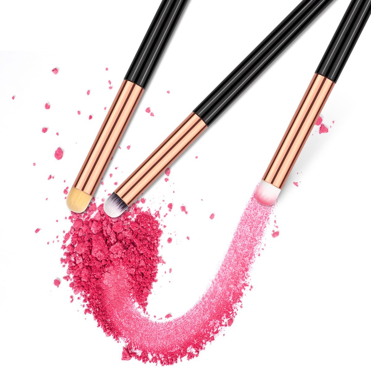 Uorpoto Round Eye Makeup Brushes Set - 3-Piece Professional Concealer & Eyeshadow Blending Brushes for Card Making & Cosmetics Avelisse