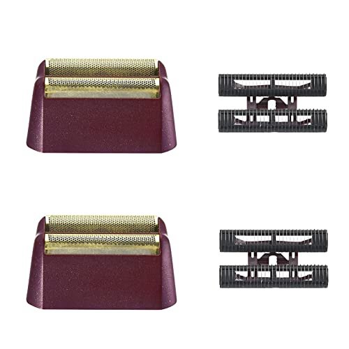 VALLNEI Professional 5 Star Series Finale Shaver Replacement Foil and Cutter Bar Assembly Compatible with Wahl Shaver Foil 7031-100, 7043-100 Super Close Shaving Replacement Heads, Red, 2 Pack Avelisse