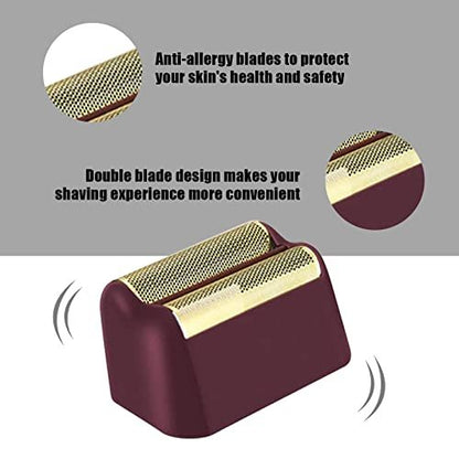 VALLNEI Professional 5 Star Series Finale Shaver Replacement Foil and Cutter Bar Assembly Compatible with Wahl Shaver Foil 7031-100, 7043-100 Super Close Shaving Replacement Heads, Red, 2 Pack Avelisse