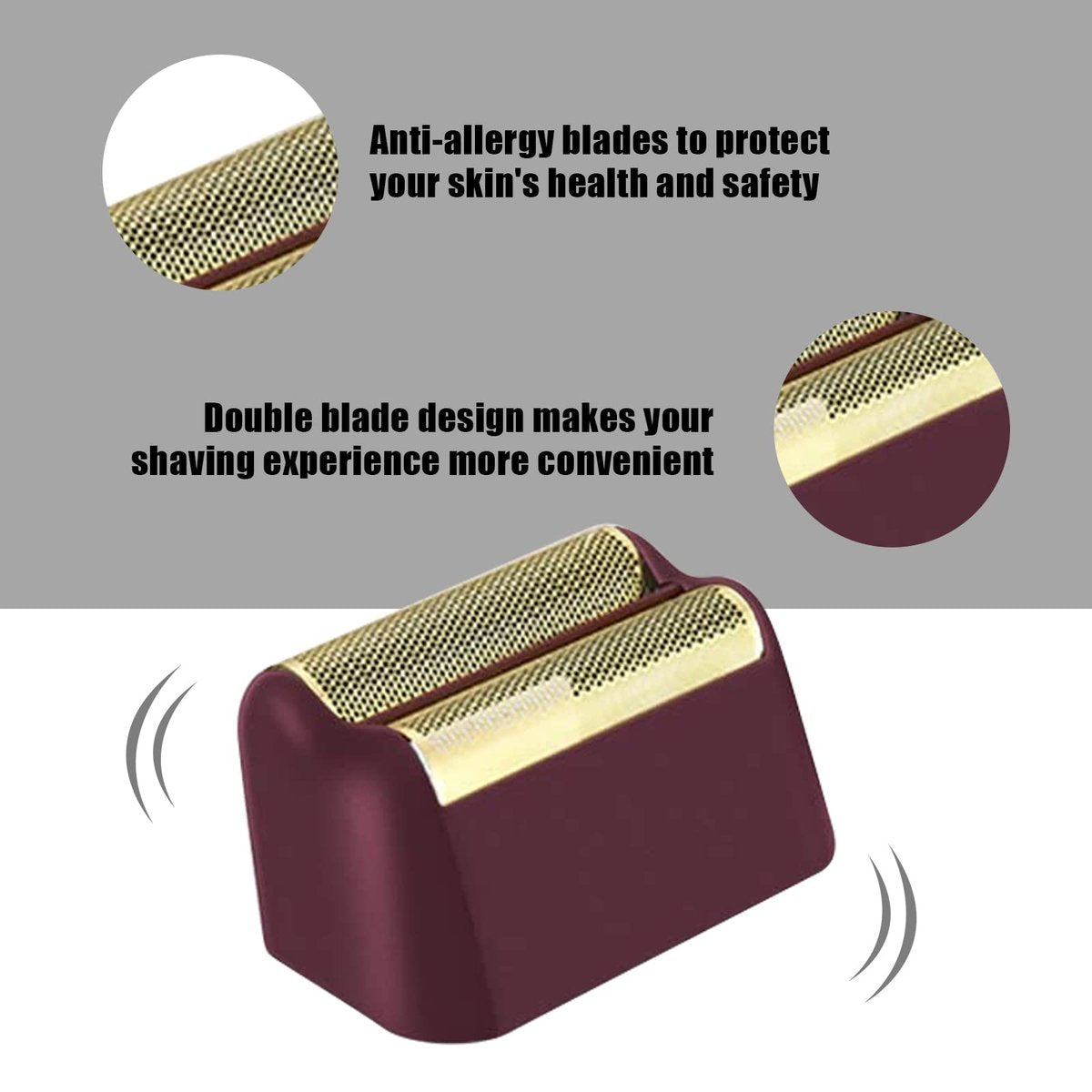 VALLNEI Professional 5 Star Series Finale Shaver Replacement Foil and Cutter Bar Assembly Compatible with Wahl Shaver Foil 7031-100, 7043-100 Super Close Shaving Replacement Heads, Red, 2 Pack Avelisse