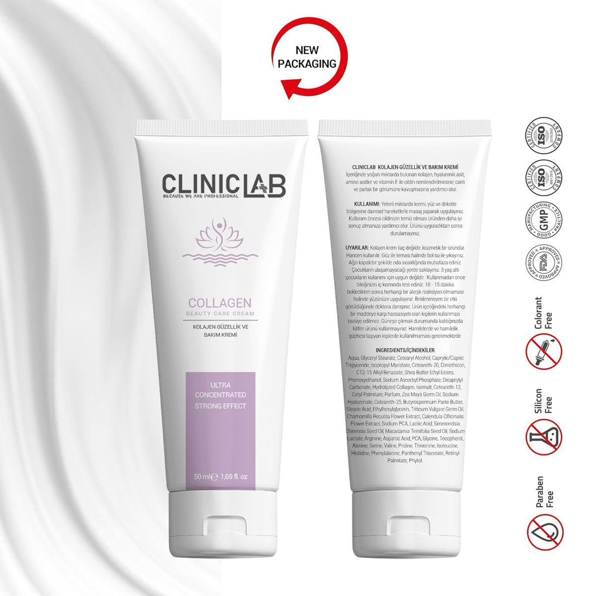 ClinicLab Collagen Cream for Face with Hyaluronic Acid & Vitamin E - Hydrating Daily Face Moisturizer for Women & Men, 1.69 fl oz - görsel 13