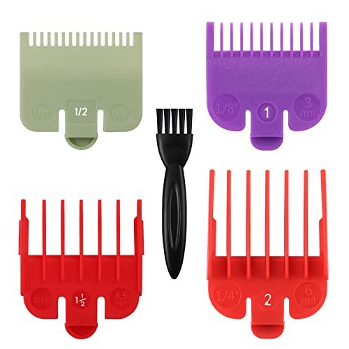 Professional Hair Clipper Guards Cutting Guides - 4 Color-Coded Combs Fit Most Wahl Clippers (#1/2, #1, #1.5, #2) - görsel 2