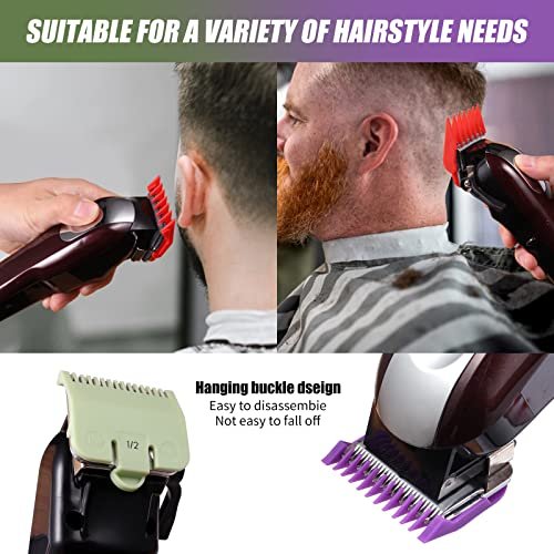 Professional Hair Clipper Guards Cutting Guides - 4 Color-Coded Combs Fit Most Wahl Clippers (#1/2, #1, #1.5, #2) - görsel 12