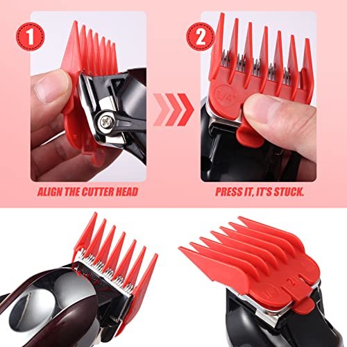 Professional Hair Clipper Guards Cutting Guides - 4 Color-Coded Combs Fit Most Wahl Clippers (#1/2, #1, #1.5, #2) - görsel 10