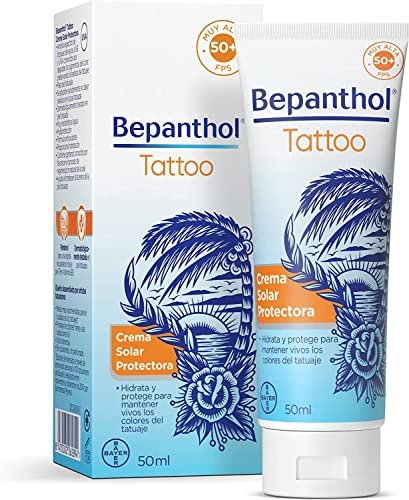 Bepanthol Tattoo Sun Cream SPF 50 - 50 ml | Sun Protection for Tattoos