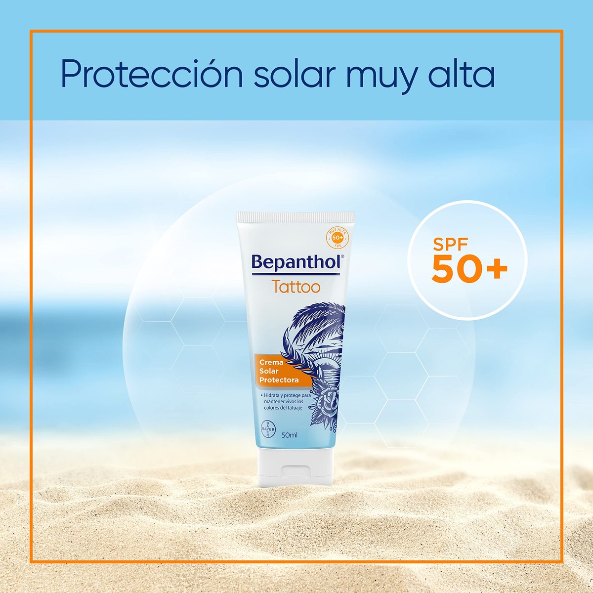 Bepanthol Tattoo Sun Cream SPF 50 - 50 ml | Sun Protection for Tattoos - görsel 13