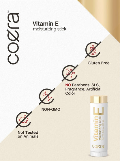 Coera Vitamin E Moisturizing Stick for Lips - .12 oz (2 Pack) - Hydrating & Nourishing Lip Balm, Free of Parabens, SLS & Fragrances