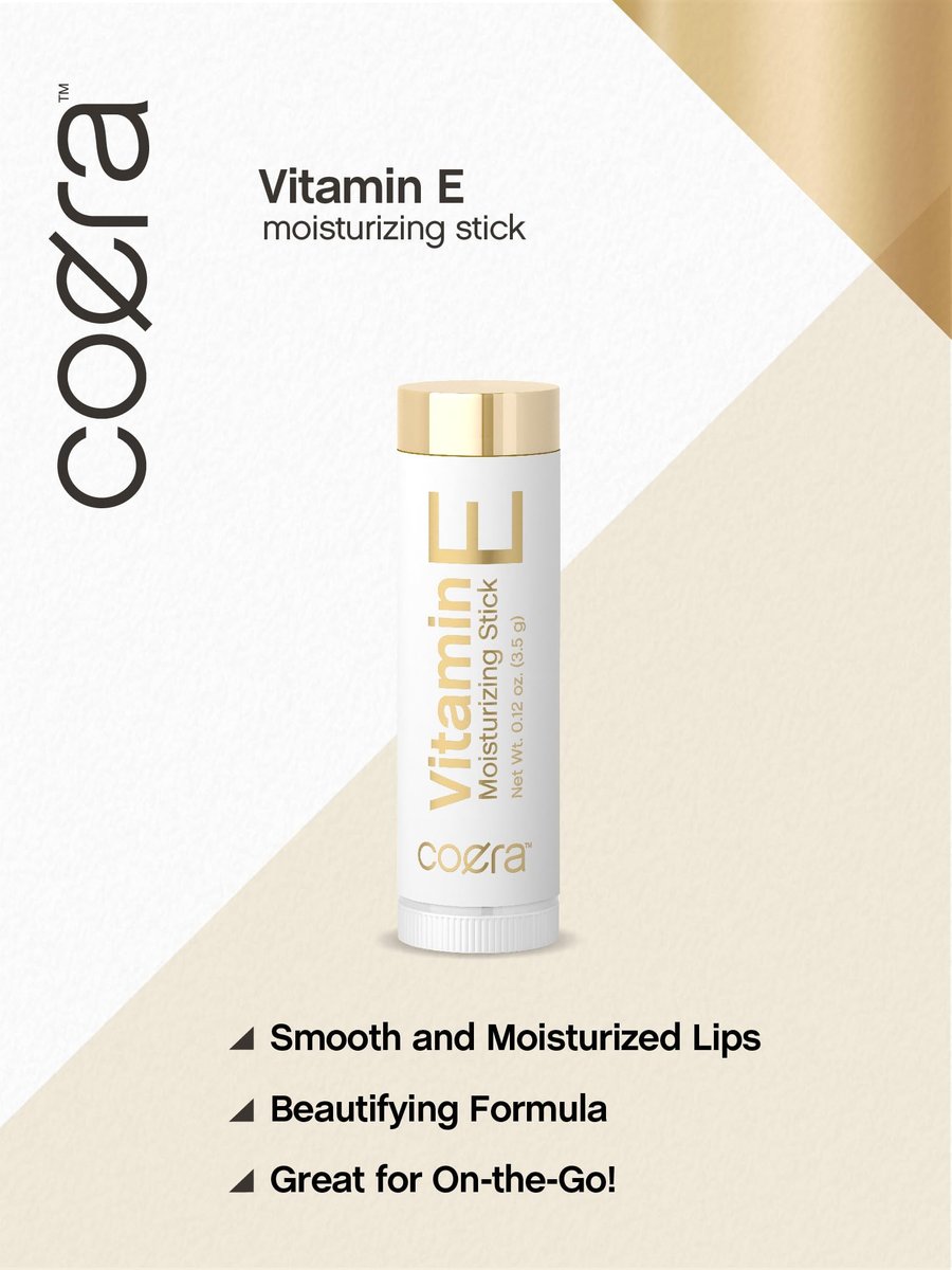 Coera Vitamin E Moisturizing Stick for Lips - .12 oz (2 Pack) - Hydrating & Nourishing Lip Balm, Free of Parabens, SLS & Fragrances - görsel 5