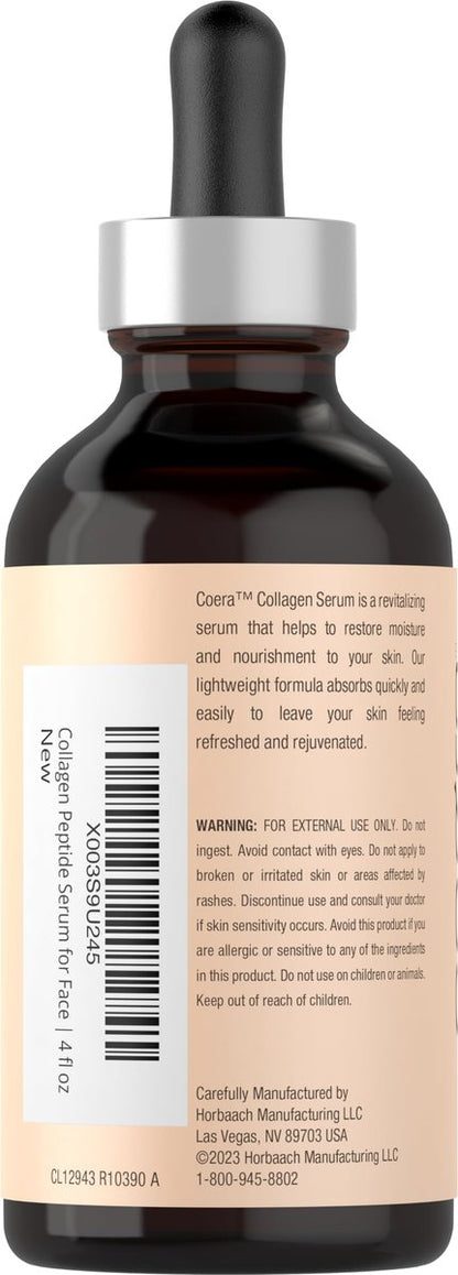 Coera Collagen Peptides Face Serum with Verisol – Professional Strength, Paraben-Free, 4 fl oz