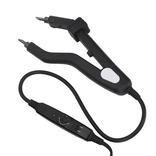 Temperature Change Hair Extensions Connector Iron - Professional Even Heating Heat Iron for Salon Use (US Plug, Black) Avelisse