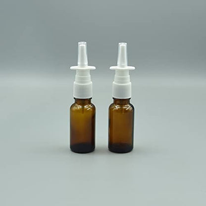 GSHLLO 6 Pack 15ml Glass Nasal Spray Bottles - Refillable Empty Nose Sprayers with Fine Mist Pump for Travel and Home