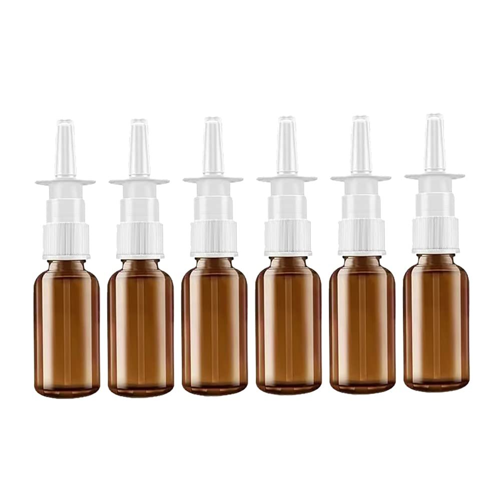 GSHLLO 6 Pack 15ml Glass Nasal Spray Bottles - Refillable Empty Nose Sprayers with Fine Mist Pump for Travel and Home - görsel 2