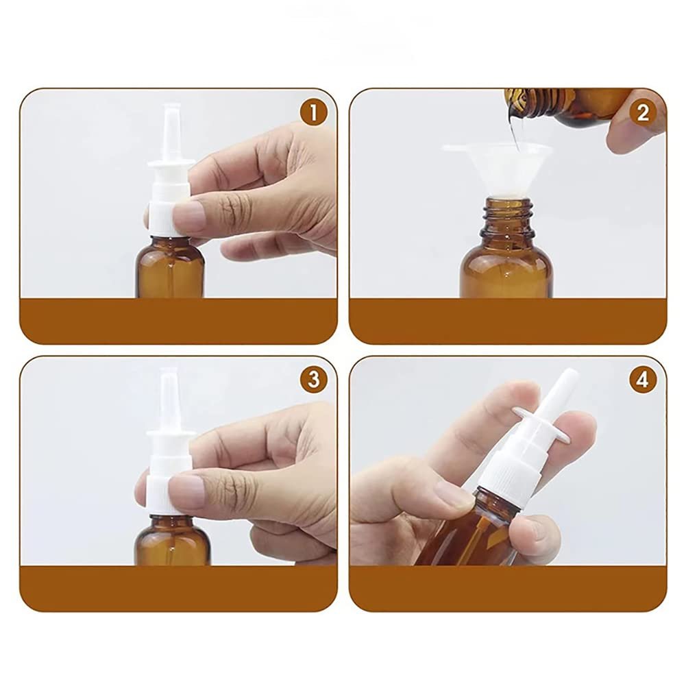 GSHLLO 6 Pack 15ml Glass Nasal Spray Bottles - Refillable Empty Nose Sprayers with Fine Mist Pump for Travel and Home - görsel 6