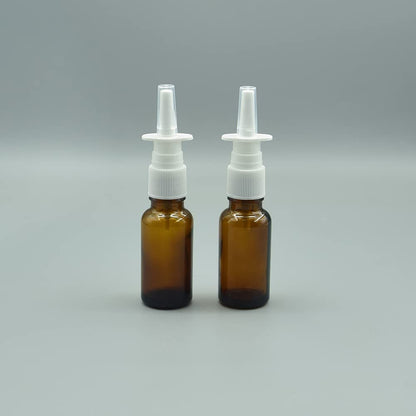 GSHLLO 6 Pack 15ml Glass Nasal Spray Bottles - Refillable Empty Nose Sprayers with Fine Mist Pump for Travel and Home