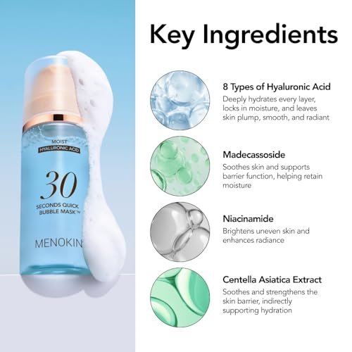 MENOKIN 30 Seconds Quick Bubble Mask [MOIST] - Hyaluronic Acid Micro-Bubble Mask for Deep Hydration, Niacinamide, Korean Skin Care Essential, 70 Uses, 3.21 fl.oz - görsel 10