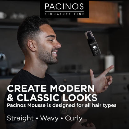 Pacinos Signature Line Curl Enhancing Mousse - Light Hold Hair Mousse and Styling Foam for Curly, Wavy, and Coily Hair - 3.38 oz