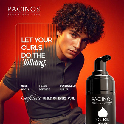 Pacinos Signature Line Curl Enhancing Mousse - Light Hold Hair Mousse and Styling Foam for Curly, Wavy, and Coily Hair - 3.38 oz