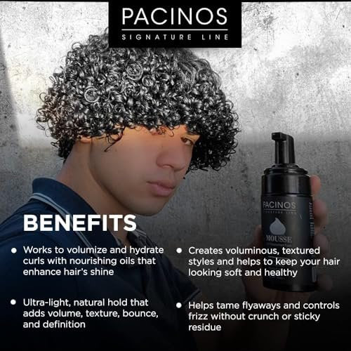 Pacinos Signature Line Curl Enhancing Mousse - Light Hold Hair Mousse and Styling Foam for Curly, Wavy, and Coily Hair - 3.38 oz - görsel 6