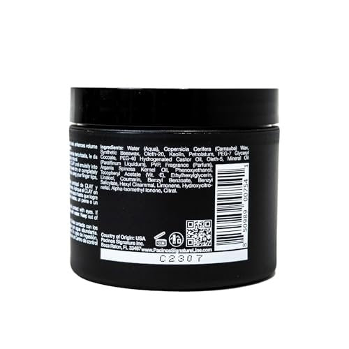 Pacinos Signature Line Clay Hair Paste - Long Lasting Styling Wax with Firm Hold for All Hair Styles (4 oz) Avelisse